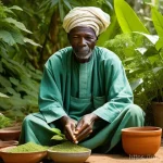 Home 4 감비아 대체 의학 문화 - **Prompt 1: The Wise Gambian Herbalist**
A realistic, high-definition image of an elderly, wise ...