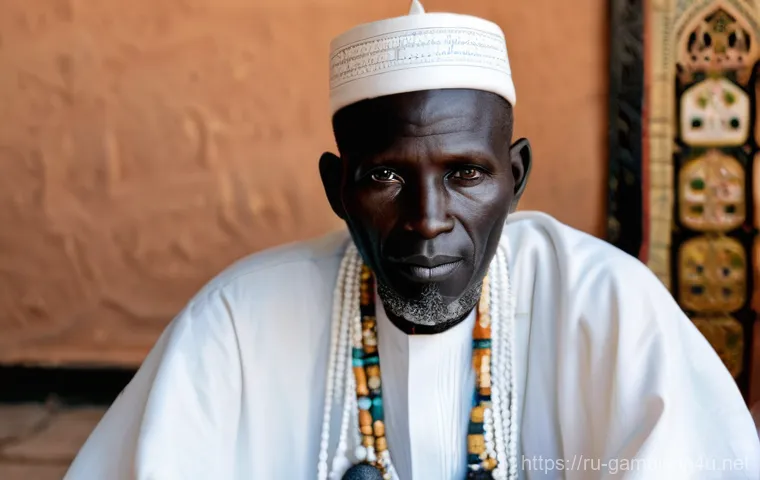 감비아 대체 의학 문화 - **Prompt 1: The Wise Gambian Herbalist**
    A realistic, high-definition image of an elderly, wise ...